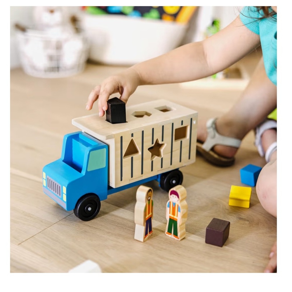 Melissa & Doug Shape-Sorting Dump Truck Wooden Toy - Picture 7 of 15